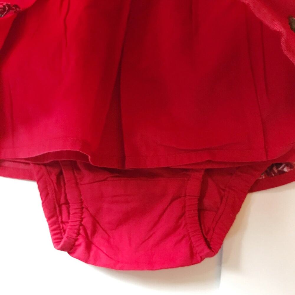 NWT Gap 100% Cotton Red Rose Dress w/Onesie 3-6M - Picture 5 of 7